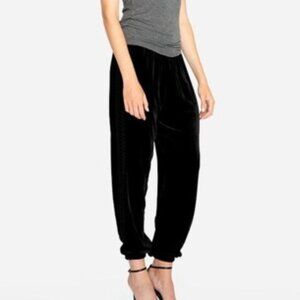 Johnny Was JW Los Angeles Aurora Velvet Jogger Luxe Pants Black Size Medium EUC